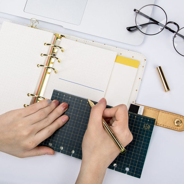 A6 Large-Ring (30mm) Leather Binder Planner with  Refillable Inserts