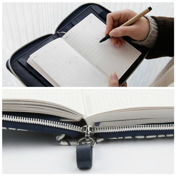 A6 Zippered Canvas Planner and Refillable Notebook