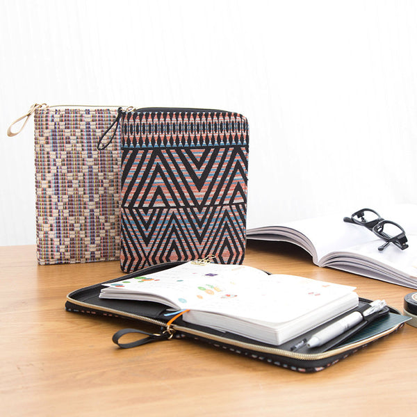 A6 Zippered Cotton Planner with Refillable Notebook