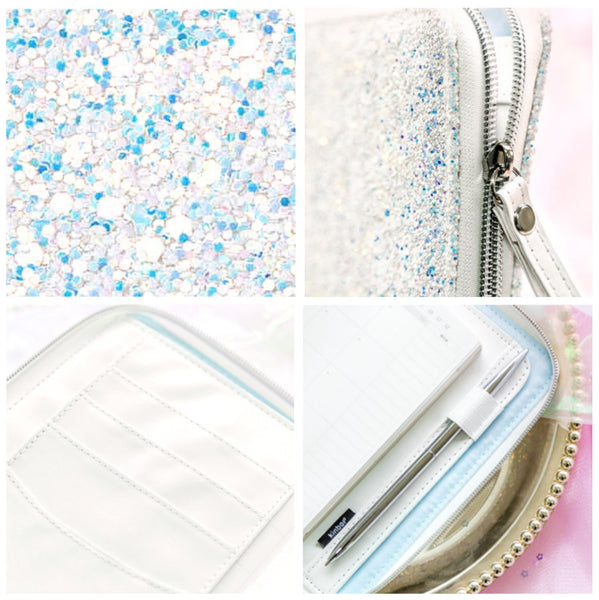 A6 Zippered Glitter Planner and Refillable Notebook