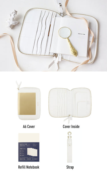 A6 Zippered Minimal Style Planner with Strap