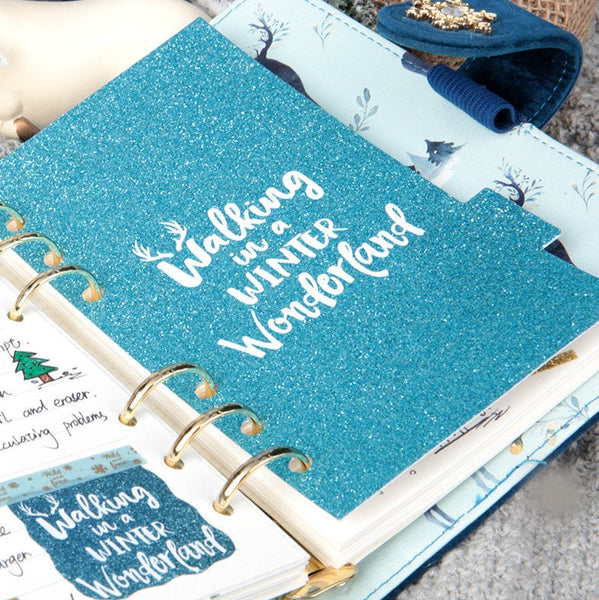 Set of 6 Planner Laminated Divider / Index / Dashboard for Filofax, Kikki.k, Kate Spade, LV, Lovedoki, Dokibook - A6 Size