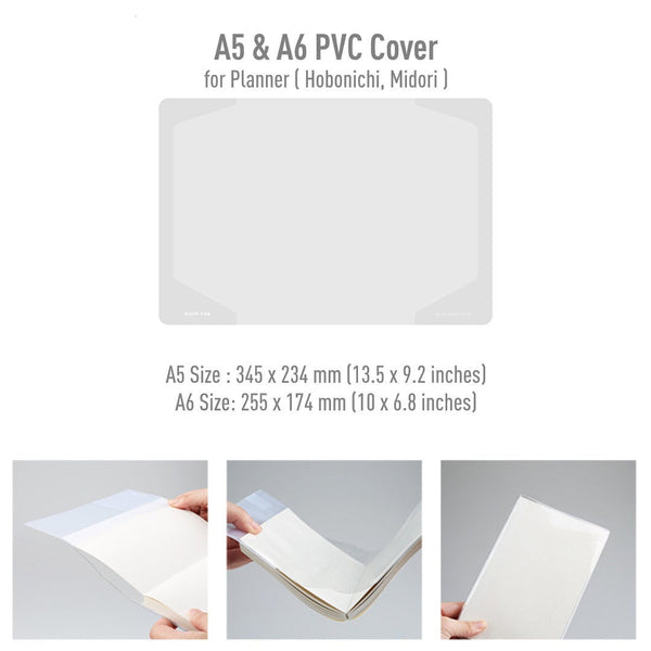 A5/A6 PVC Cover on Cover for Hobonichi & Midori Planner