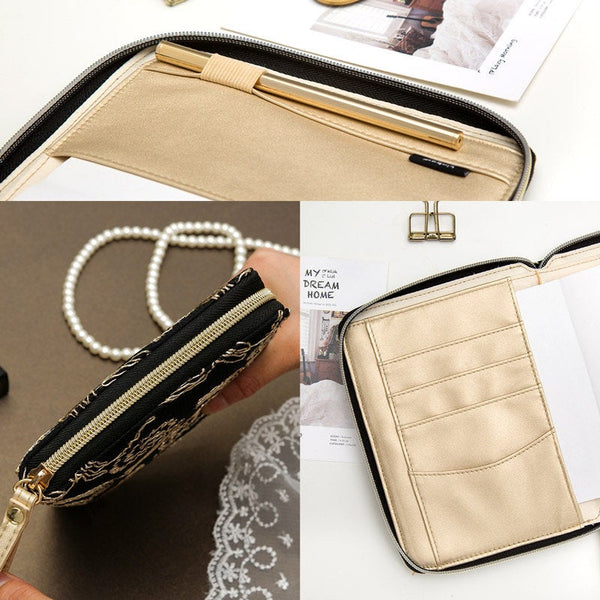 A6 Zippered Lace Planner with Refillable Notebook