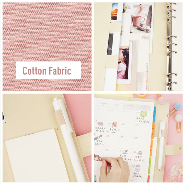 B5 Large Cotton Binder Planner with Refillable Inserts