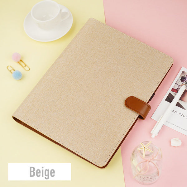 B5 Large Linen Binder Planner with Refillable Inserts
