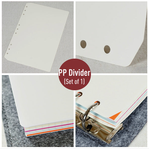 B5 Planner Inserts - Divider Set of 5, PVC Pocket and Ruler